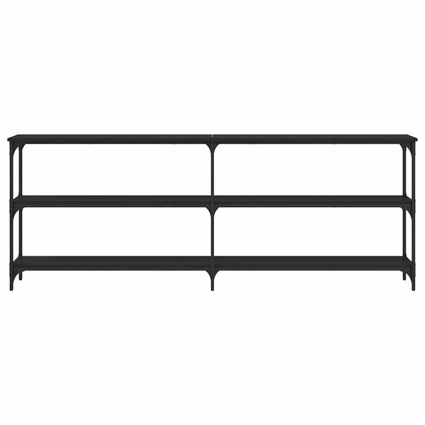 vidaXL Tavolino Consolle Nero 200x29x75 cm in Legno Multistrato