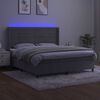 vidaXL Letto a Molle Materasso e LED Grigio Chiaro 180x200 cm Velluto