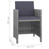 vidaXL Set da Pranzo da Giardino 5 pz con Cuscini in Polyrattan Grigio