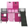 vidaXL Struttura del letto loft per bambini Nero e rosa 74,5 x 190 cm
