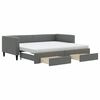 vidaXL Divano Letto Estraibile Cassetti Grigio Scuro 90x190cm Tessuto