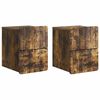 vidaXL Mobiletto da notte a muro 2 pz Rovere Fumo 33 x 34,5 x 43 cm