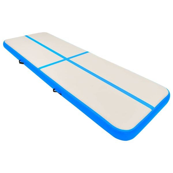 vidaXL Tappetino Ginnastica Gonfiabile con Pompa 500x100x20 cm PVC Blu