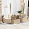 vidaXL Set Divano da Giardino 6 pcs Beige Poly Rattan