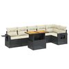 vidaXL Set Divani da Giardino con Cuscini 7pz Nero Polyrattan