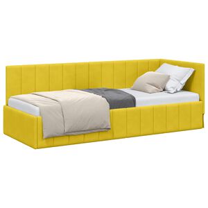 vidaXL Cornice del letto ad angolo Giallo 80 cm x 200 cm Velluto