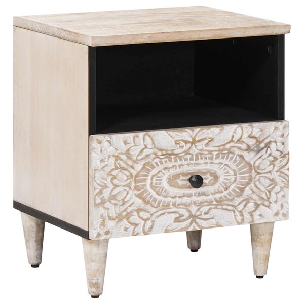 vidaXL Mobiletto da Letto con cassetto Bianco 40 x 33 x 46 cm