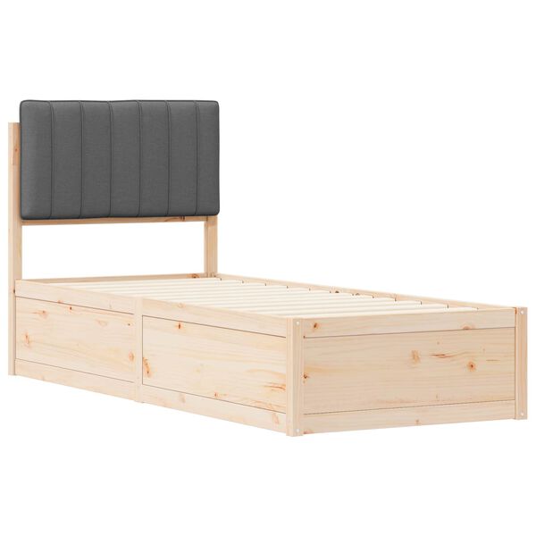 vidaXL Letto con Testiera Rivestita Grigio scuro 80 x 200 cm