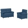 vidaXL Set di divani 2 pz Blu Tessuto
