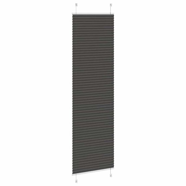 vidaXL Tenda Plissettata Nera 65x200 cm Larghezza Tessuto 64,4 cm