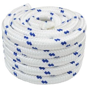 vidaXL Corda da Barca 4 mm 10 m Bianco e Blu