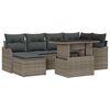 vidaXL Set Divano da Giardino 7 pz Grigio Poly Rattan