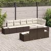 vidaXL Set Divano da Giardino 8 pcs Marrone e Crema Poly Rattan