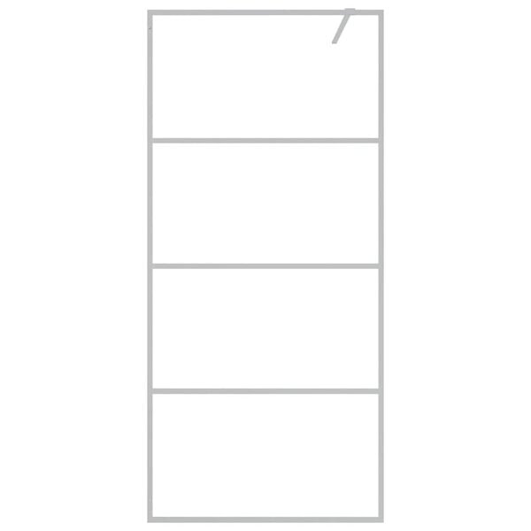 vidaXL Parete Doccia Walk in Argento 90x195 cm Vetro Trasparente ESG