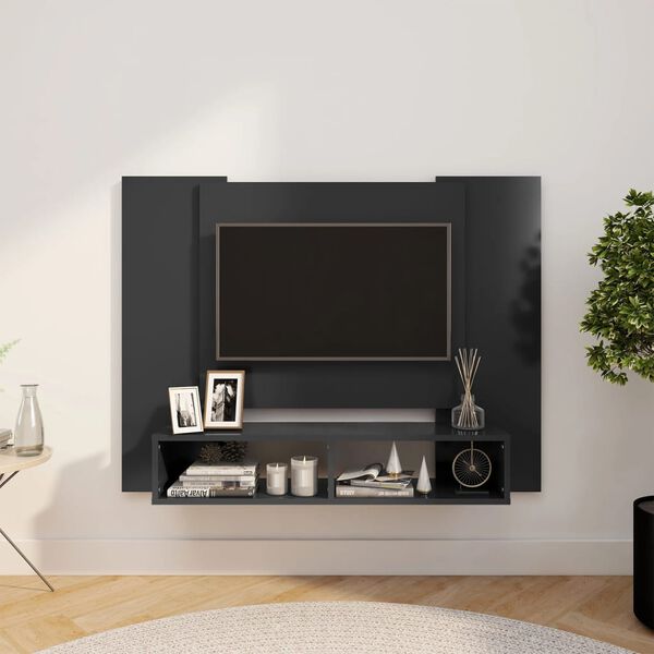 vidaXL Mobile TV a Muro Grigio 120x23,5x90 cm in Legno Multistrato