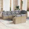 vidaXL Set di divani con cuscino 9 pcs Beige polyrattan