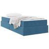 vidaXL Letto con contenitore e materasso Blu Scuro 100 x 200 cm
