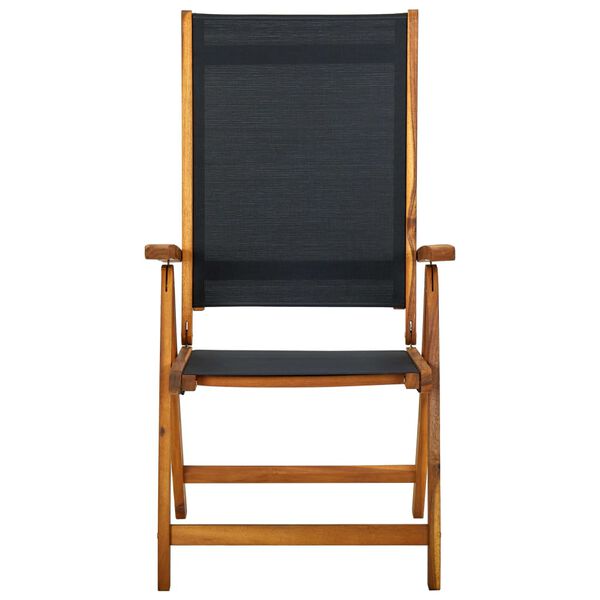 vidaXL Sedie da Giardino Pieghevoli 2 pz Massello d'Acacia e Textilene