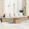 vidaXL Set Divano da Giardino con cuscino 5 pcs Beige Poly Rattan