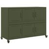 vidaXL Credenza Verde Oliva 100,5x39x72 cm in Acciaio