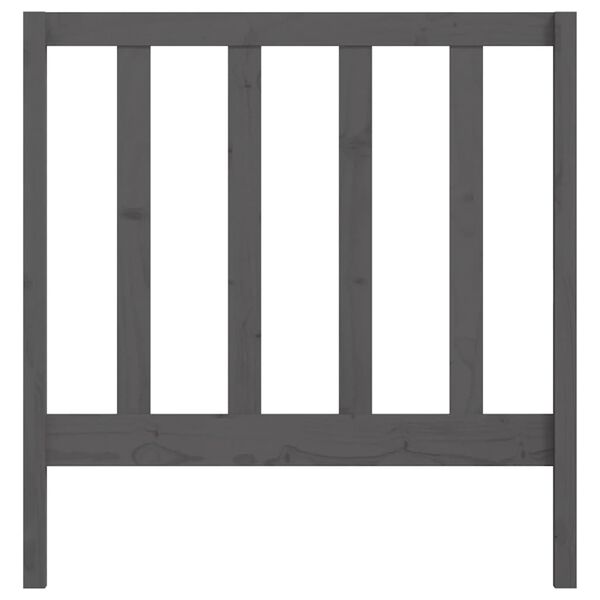 vidaXL Testiera per Letto Grigia 96x4x100 cm in Legno Massello di Pino