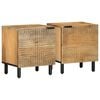 vidaXL Comodini 2pz Marrone 40x33x46 cm in Legno Massello di Mango