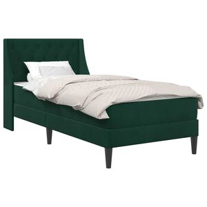 vidaXL Struttura letto con materasso Verde Scuro 80 x 200 cm Velluto