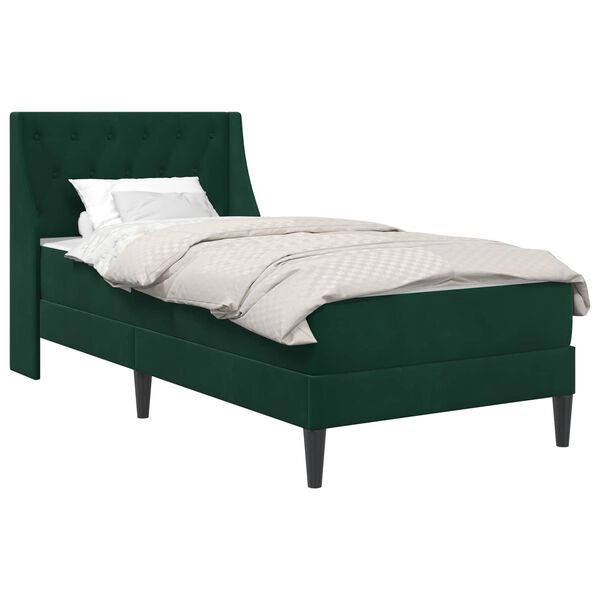 vidaXL Struttura letto con materasso Verde Scuro 80 x 200 cm Velluto