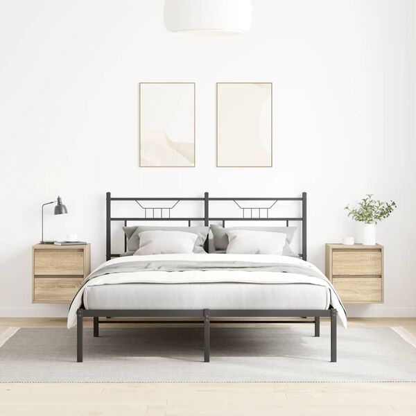 vidaXL Comodini a Muro 2 pz Rovere Sonoma 38x34x40 cm