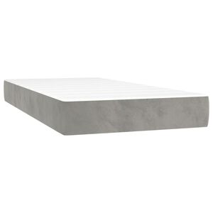 vidaXL Materasso a Molle Insacchettate Rigidit&agrave; Media Grigio Chiaro 100x203x20cm Twin XL in Velluto