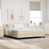 vidaXL Letto box spring con materasso Crema 180 x 200 cm Tessuto