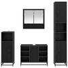 vidaXL Set di mobili per il bagno 4 pcs Rovere Nero Legno multistrato