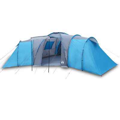 vidaXL Tenda da Campeggio a Cupola per 12 Persone Blu Impermeabile