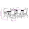 vidaXL Set Pranzo da Giardino 9pz Legno Massello di Acacia e Textilene