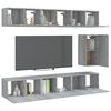vidaXL Set di Mobili Porta TV 7 pz Grigio Sonoma in Legno Multistrato