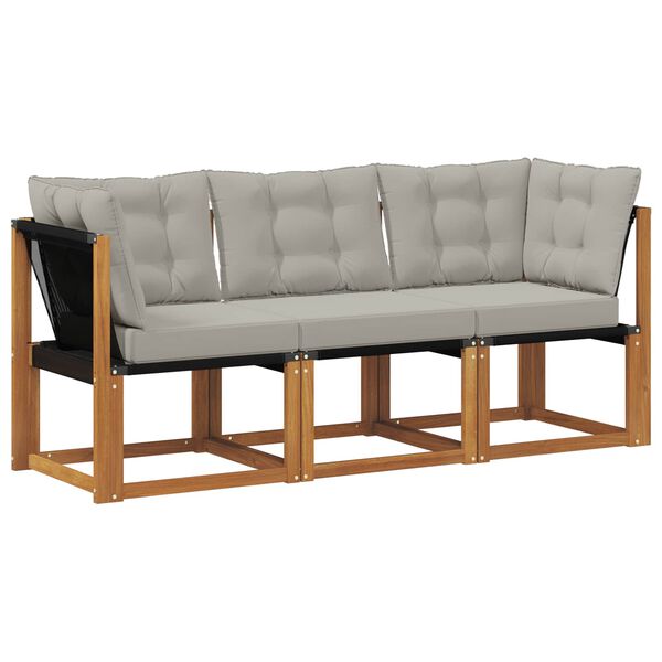 vidaXL Divano modulare da esterno e angolare 3 Pezzo Naturale