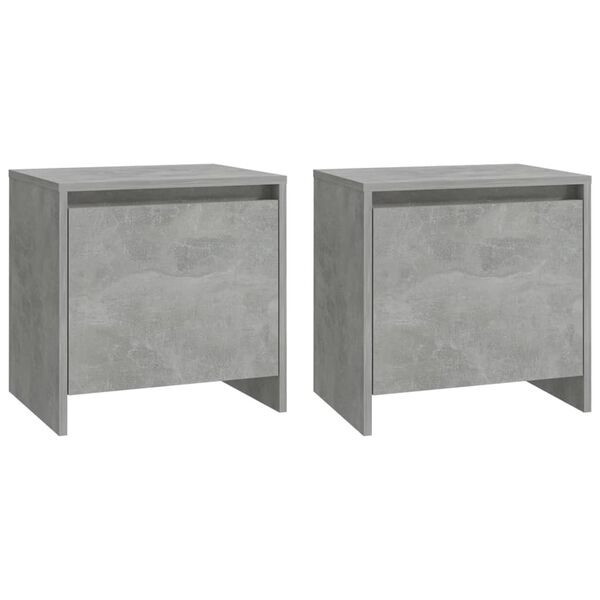 vidaXL Comodini 2 pz Grigio Cemento 45x34x44,5 cm in Truciolato