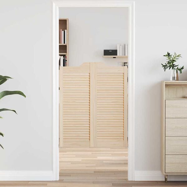 vidaXL Porte a Battente 2-Paio Design a Lamelle 100x80cm Legno di Pino