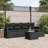 vidaXL Set Divano da Giardino 6 pz con Cuscini Nero in Polyrattan