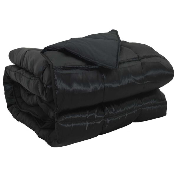 vidaXL Piumone Completo Annuale Nero 220 x 260 cm Satin e Micropile