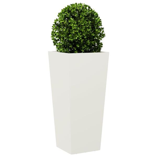 vidaXL Fioriere da Giardino 2 pz Bianche 35x35x75 cm in Acciaio