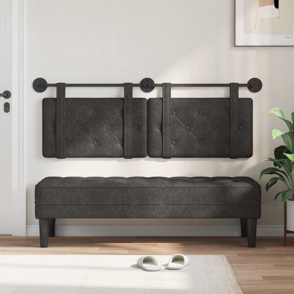 vidaXL Testata appesa Nero 150 x 55 x 5 cm PU Antico