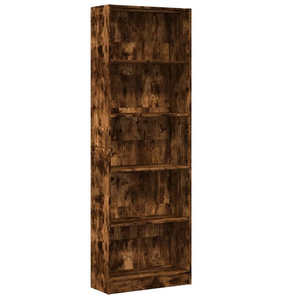 vidaXL Libreria Rovere Fumo 60x24x176 cm in Legno Multistrato
