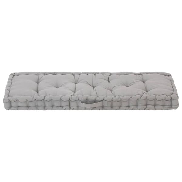 vidaXL Cuscino per Pallet e Pavimento in Cotone 120x40x7 cm Grigio