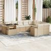 vidaXL Set Divano da Giardino 10 pz con Cuscini Beige in Polyrattan