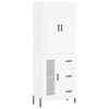 vidaXL Credenza Bianca 69,5x34x180 cm in Legno Multistrato
