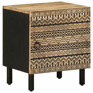 vidaXL Comodino Nero 40x33,5x46 cm in Legno Massello di Mango Grezzo