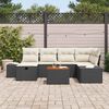 vidaXL Set Divano da Giardino con cuscino 7 pcs Nero Poly Rattan