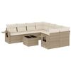 vidaXL Set Divano da Giardino 9 pz con Cuscini Beige in Polyrattan