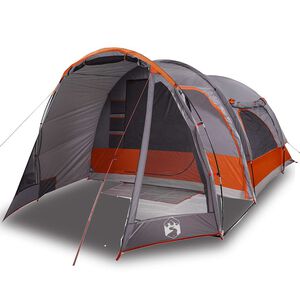 vidaXL Tenda da Campeggio Familiare per 6 Persone Grigia Impermeabile